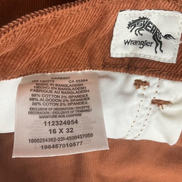 Wrangler Womens 16 High Rise Fierce Flare Corduroy Pants Brown Boho Festival - Picture 5 of 12